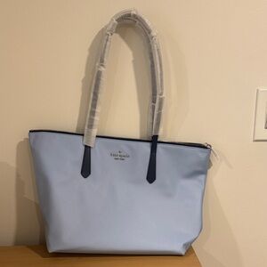 Kate Spade Sky Blue and Navy Tote
